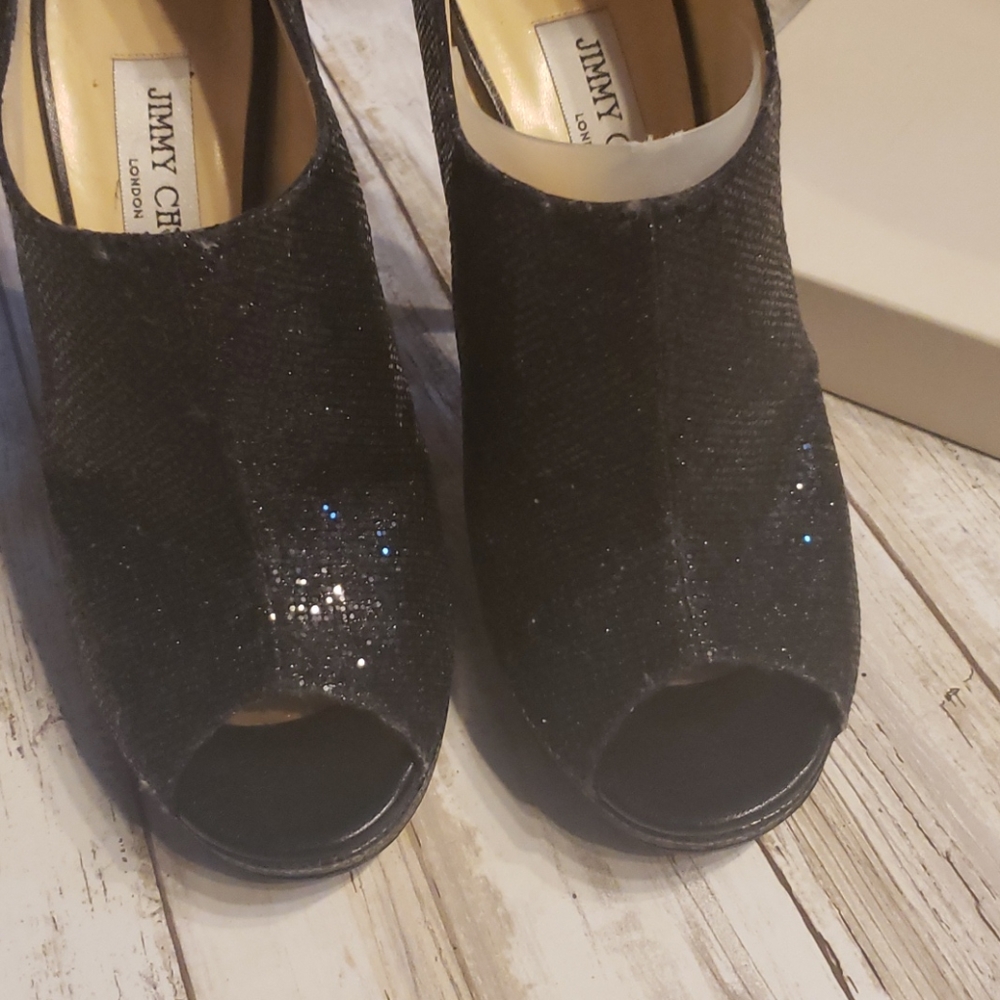 Sale! JIMMY CHOO  PEEPTOE BOOTIES 40 FIT/8.5👇 - Picture 8 of 11